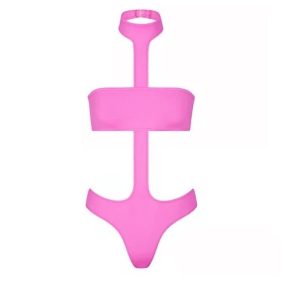 NWT SKIMS Recycle Swim Cutout Halter Monokini Size XS - Picture 3 of 4